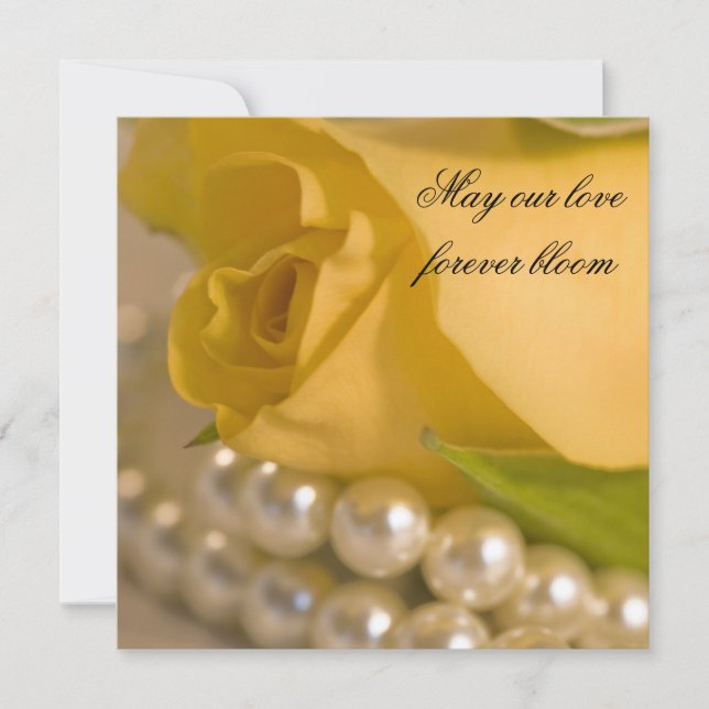 Yellow Rose Marriage / Elopement Announcement (Front)