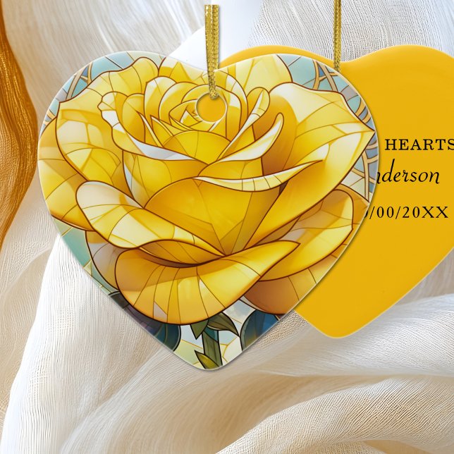 Yellow Rose Memorial  Ceramic Tree Decoration (Creator Uploaded)