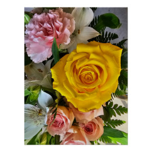 Yellow rose message poster