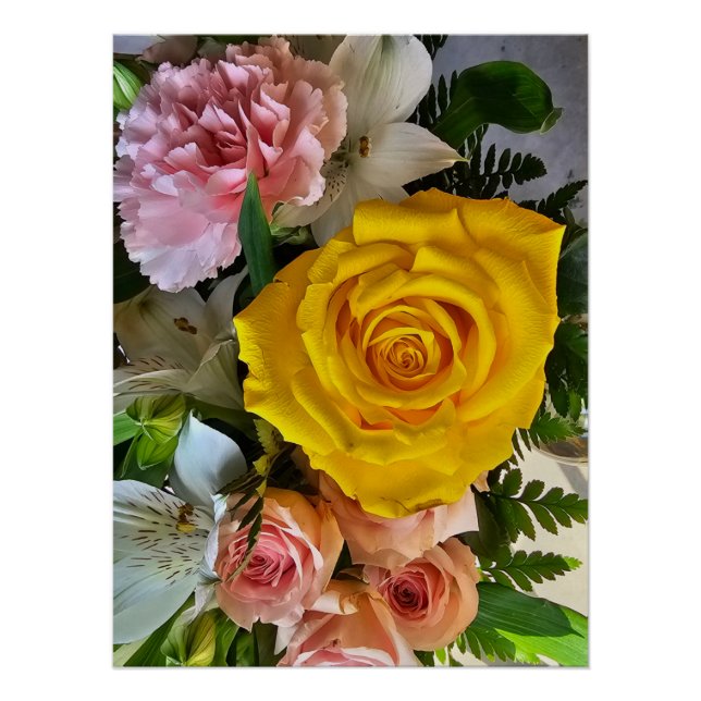 Yellow rose message poster (Front)