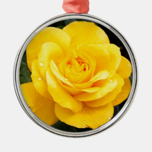 Yellow Rose Metal Tree Decoration