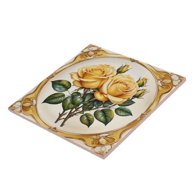 Yellow Rose Modern Beautiful Collection Tile (Side)