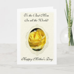 Yellow Rose Mother's Day Card