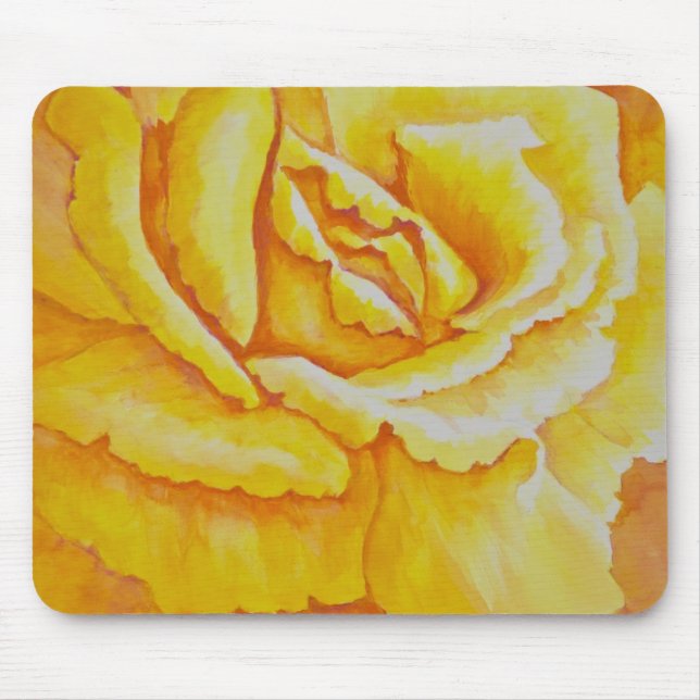 Yellow Rose Mouse Mat (Front)