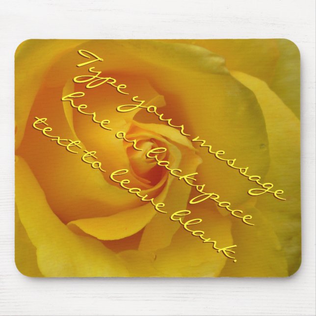 Yellow Rose Mousepad Personalised Rose Mousepad (Front)