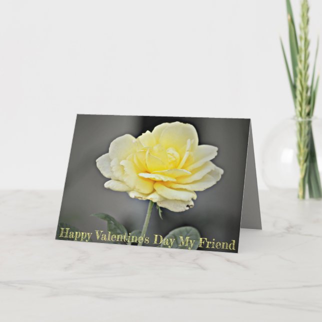 Yellow Rose of Friendship Valentine Card (Front)