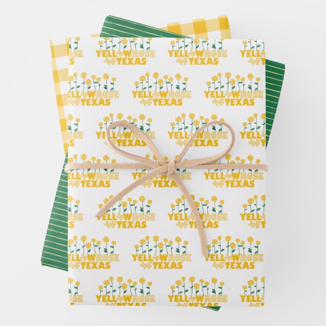 Yellow Rose of Texas Garden Wrapping Paper Sheet (In situ)