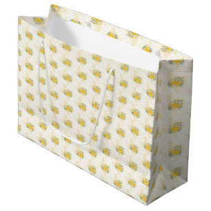Yellow Rose of Texas - Gingham State Pattern Large Gift Bag