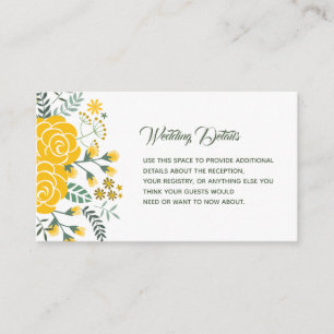 Yellow Rose of Texas - Gingham State Wedding Enclosure Card