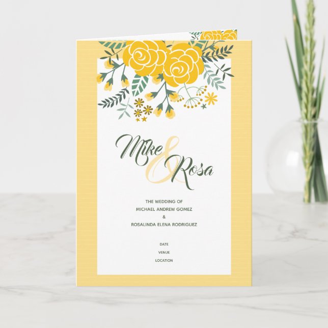 Yellow Rose of Texas - Gingham State Wedding Programme (Front)