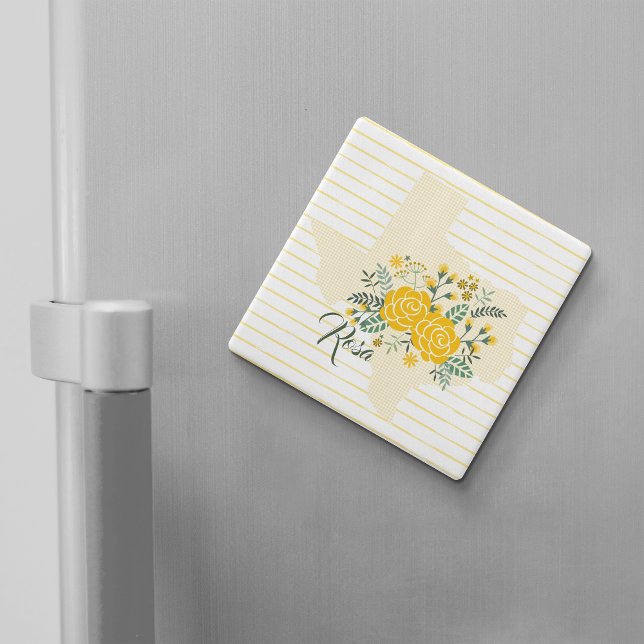 Yellow Rose of Texas - Gingham State with Roses Magnet (Creator Uploaded)