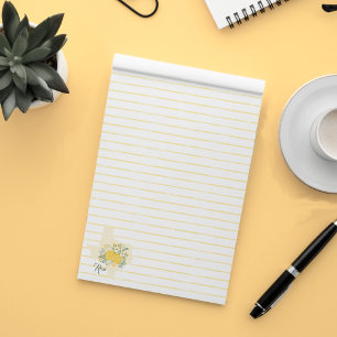 Yellow Rose of Texas - Gingham State with Roses Notepad