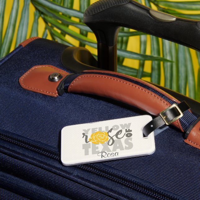 Yellow Rose of Texas Luggage Tag (Front Insitu 3)