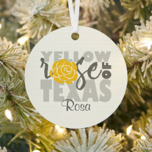 Yellow Rose of Texas Metal Tree Decoration