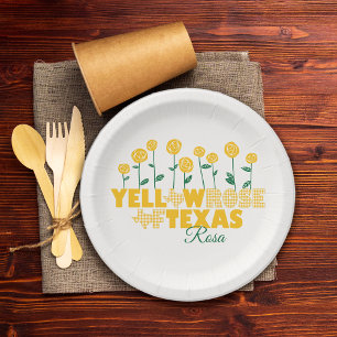 Yellow Rose of Texas - Rose Garden Paper Plate