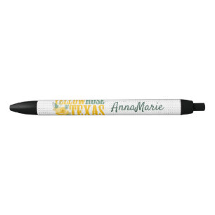 Yellow Rose of Texas - Single Rose Black Ink Pen