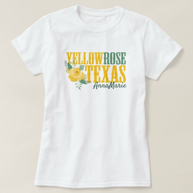 Yellow Rose of Texas - Single Rose T-Shirt (Design Front)