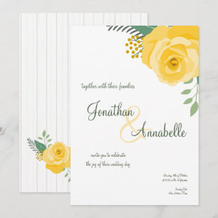 Yellow Rose of Texas Wedding Invitation
