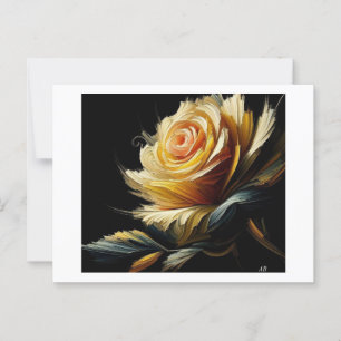Yellow Rose on Black, Postcard