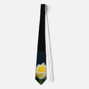 Yellow rose on the black background tie