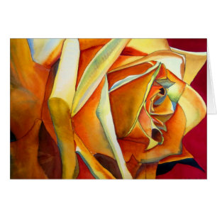 Yellow Rose original watercolor art flower