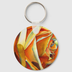 Yellow Rose original watercolor art flower Key Ring
