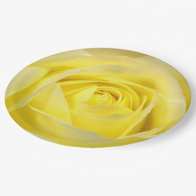 Yellow Rose Paper Plate (Angled)