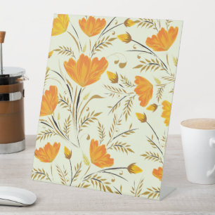 Yellow rose pedestal sign