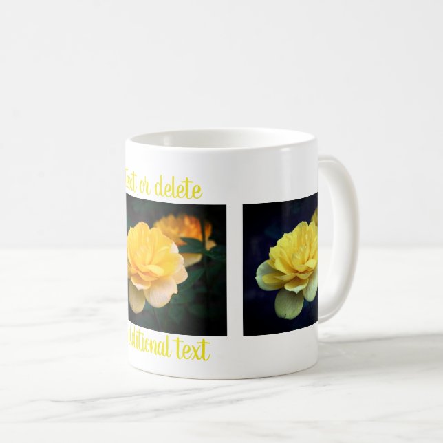 Yellow Rose Personalised Flower Photography  Coffee Mug (Front Right)