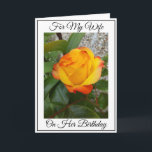 Yellow Rose Personalised Wife Birthday Card<br><div class="desc">Greeting card yellow rose wife birthday card. Customise this birthday card with any text then have it printed and sent to you or instantly download it to your mobile device. Should you require any help with customising then contact us through the link on this page. Floral photography personalised wife birthday...</div>