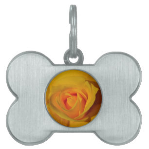 Yellow Rose Pet Name Tag