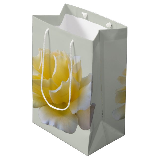Yellow rose petals medium gift bag (Front Angled)