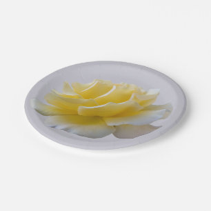 Yellow rose petals paper plate