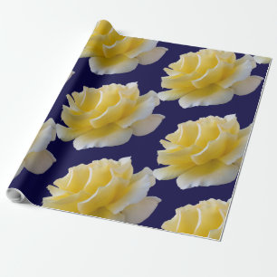 Yellow rose petals wrapping paper