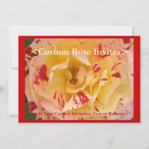 Yellow Rose Pink Flower Custom Card Invitations