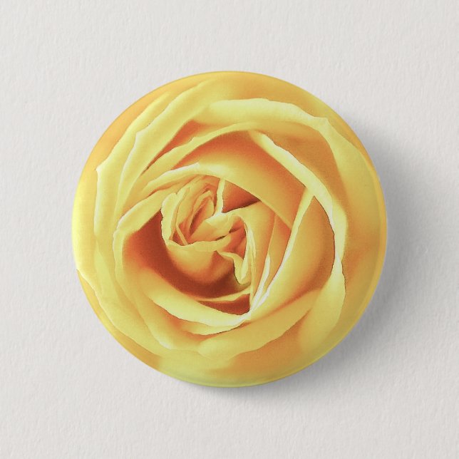 Yellow rose print 6 cm round badge (Front)