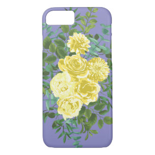 Yellow Rose & Purple Periwinkle Wedding iPhone 8/7 Case