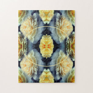 Yellow Rose Raindrops Frame Add Your Own Photo Jigsaw Puzzle