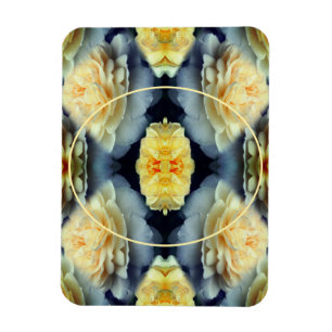 Yellow Rose Raindrops Frame Add Your Own Photo Magnet