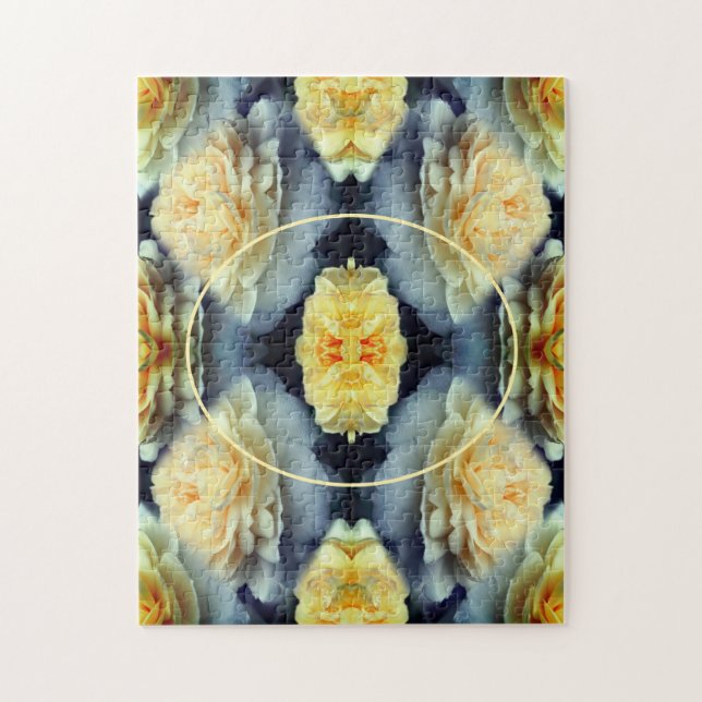 Yellow Rose Raindrops Frame Create Your Own Photo Jigsaw Puzzle (Vertical)