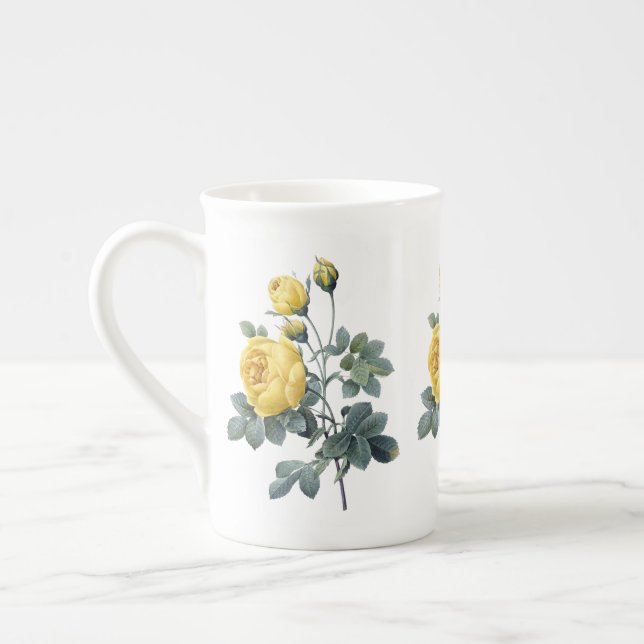 Yellow Rose Redoute Bone China Mug (Left)