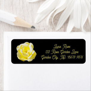 Yellow Rose Return Address Label