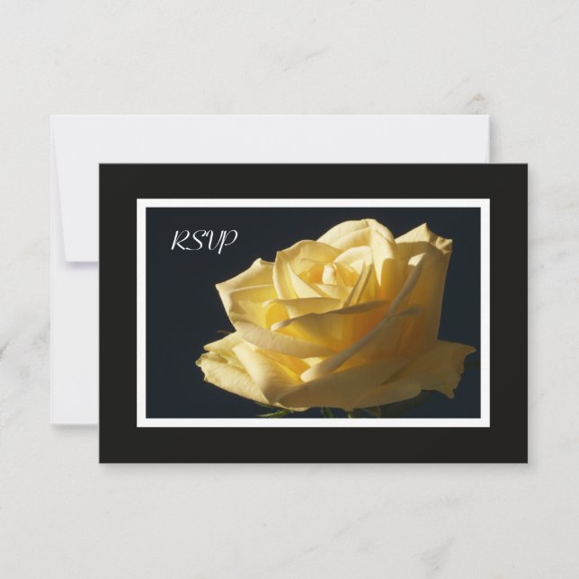 Yellow Rose RSVP Invitation (Front)