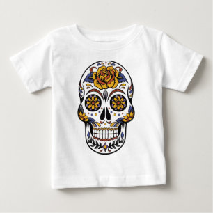 Yellow Rose Sugar Skull Baby T-Shirt