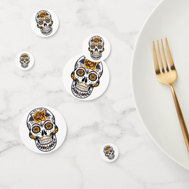 Yellow Rose Sugar Skull Confetti (Group)