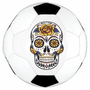 Yellow Rose Sugar Skull Football