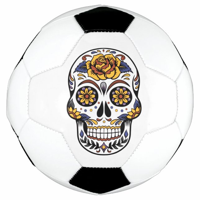 Yellow Rose Sugar Skull Football (Front)