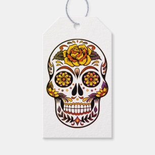 Yellow Rose Sugar Skull Gift Tags