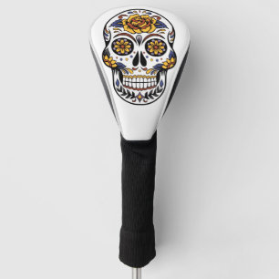 Yellow Rose Sugar Skull Golf Head Cover