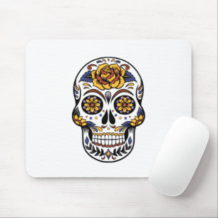 Yellow Rose Sugar Skull Mouse Mat